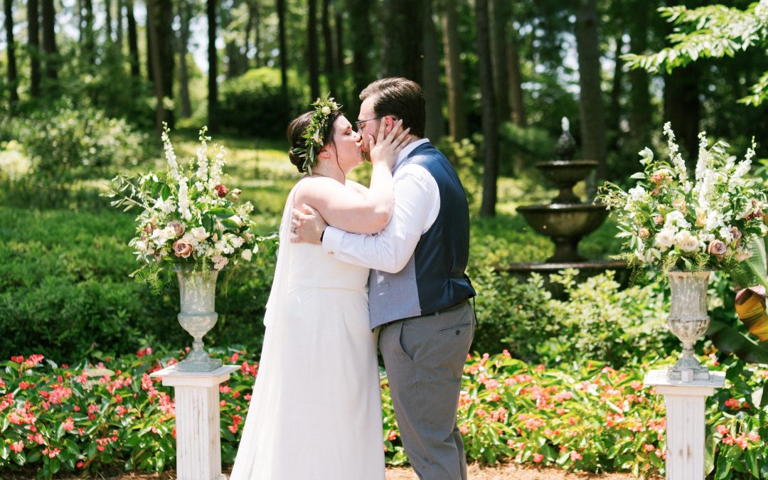 Elopement Ceremony and Cake Reception at WRAL Azalea Gardens
